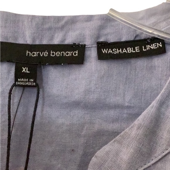 Harve Benard Blue Button Down Top - Picture 3 of 6